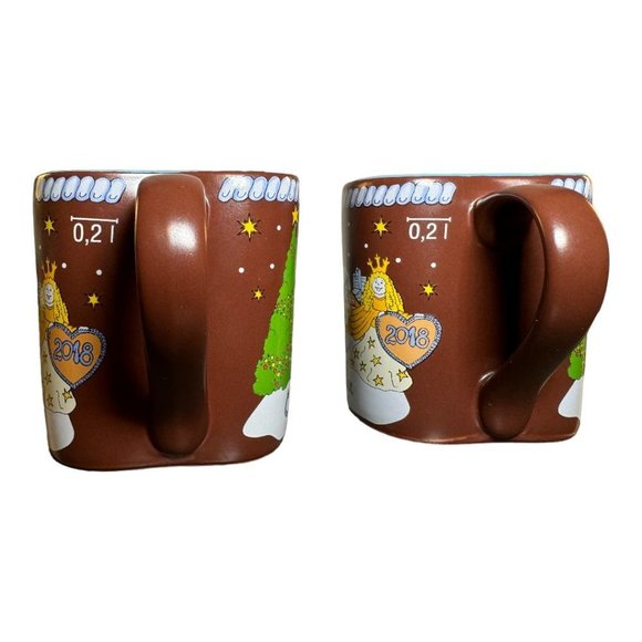 Christkindlmarket German Ich Liebe Milwaukee Winter Heart Shaped Mug set of 2! - Picture 5 of 9